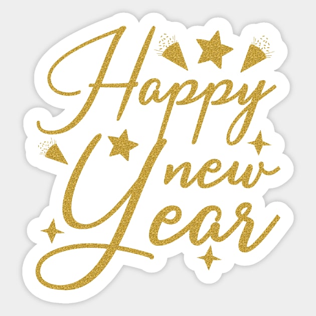 Golden Design New Year 2 Sticker by GrafDot